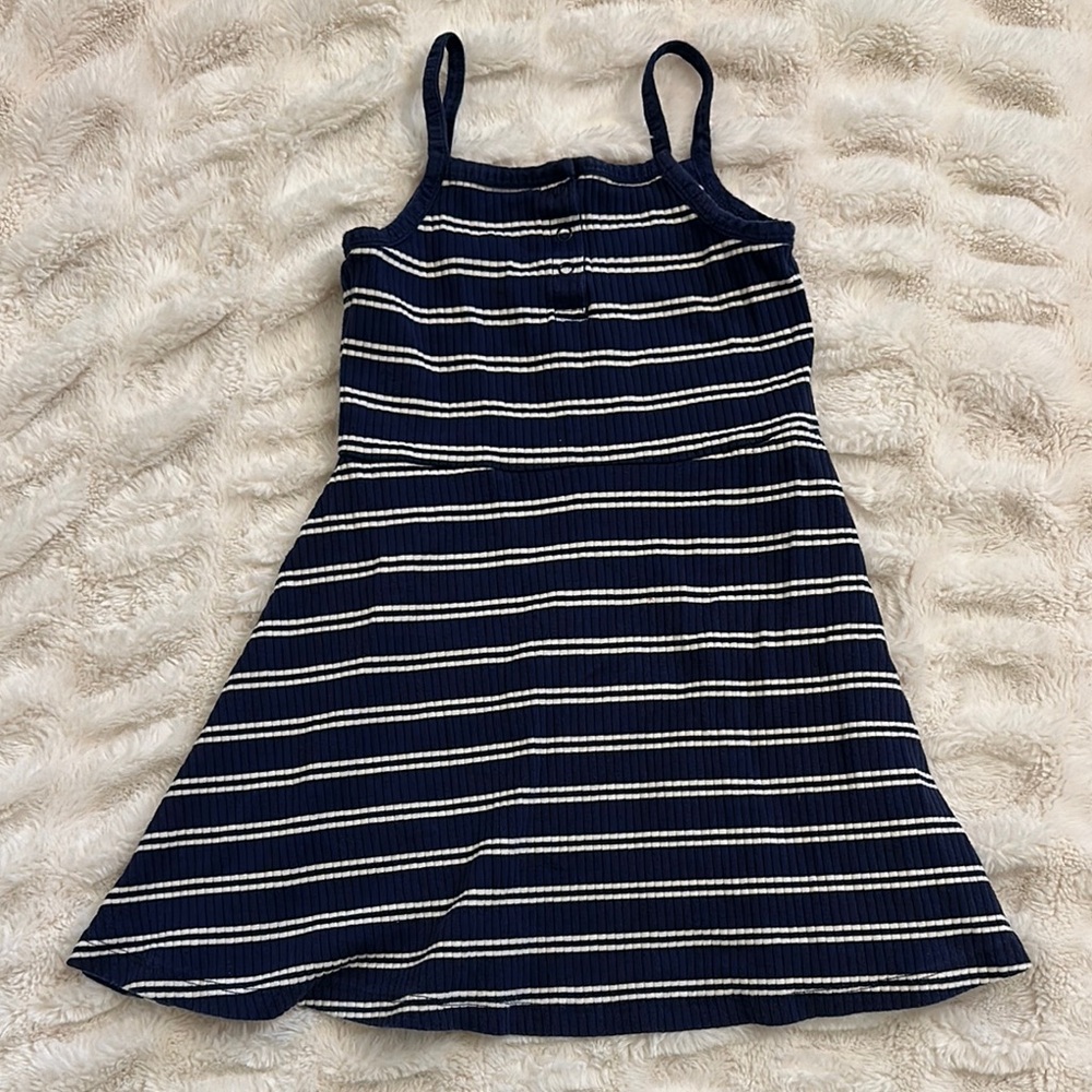 Hanna Andersson Navy and White Striped Kids Dress